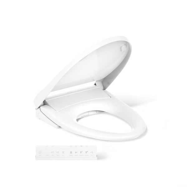 Pure Wash E930 Elongated Bidet Toilet Seat with Remote Control in White