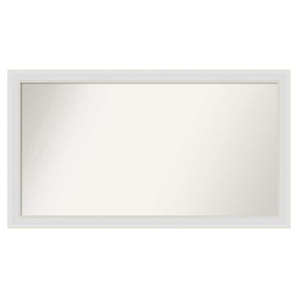 Amanti Art Flair Soft White Narrow 48 in. x 27 in. Custom Non-Beveled Satin Recyled Polystyrene Bathroom Vanity Wall Mirror