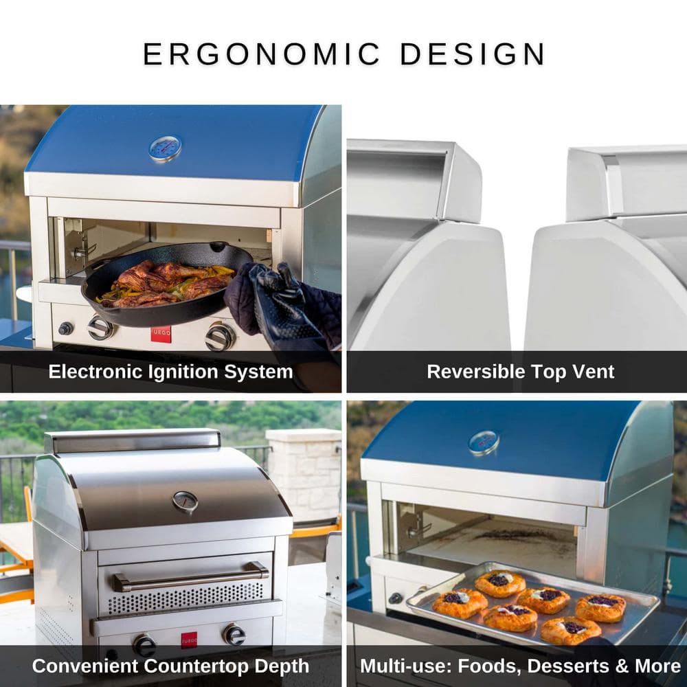 Stainless Steel 16-Inch Outdoor Gas Pizza Oven
