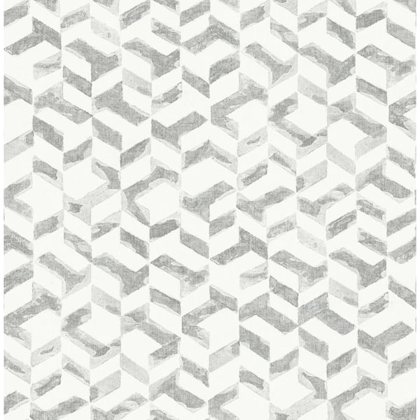 A-Street Prints Instep Platinum Abstract Geometric Platinum Wallpaper Sample