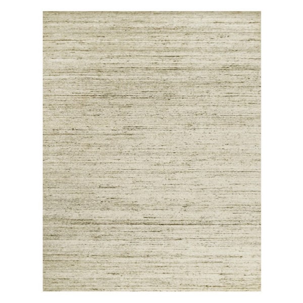 4 ft. x 6 ft. Beige and Brown Wool Striped Hand Woven Area Rug