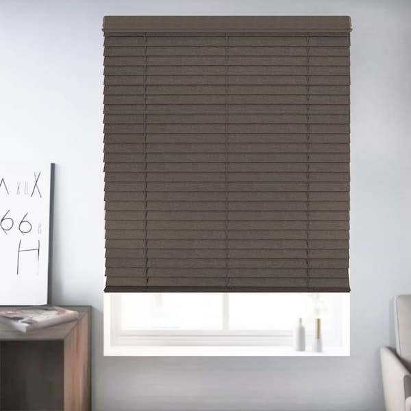 Cordless Bottom-Up Room Darkening Faux Wood Window Blinds with 2.5 in. Slats, 45 in. W X 72 in. L Umber