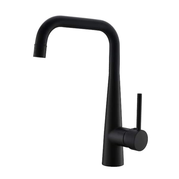 Aosspy Single-Handle Standard Kitchen Faucet in Matte Black