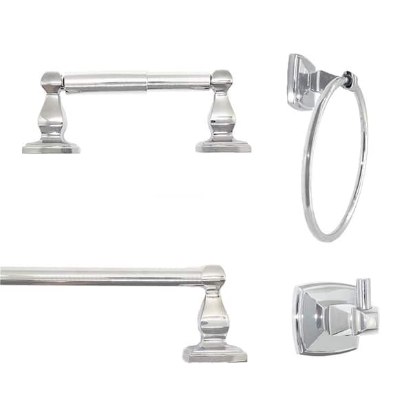 ARISTA 4- Piece Algoma Bath Hardware Set in Chrome