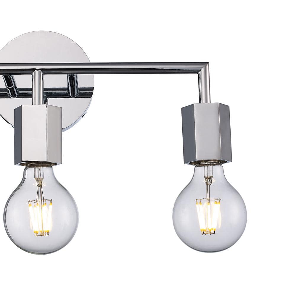 16" Classic Chrome Industrial Vanity Light, Dimmable, Direct Wired