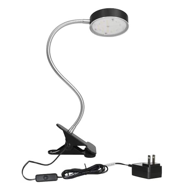 20.5 in. Black 360° Flexible Gooseneck LED Desk Lamp with Clip