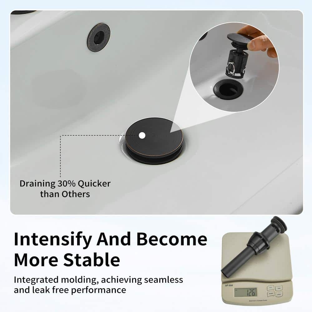 Oil Rubbed Bronze Bathroom Sink Pop-Up Drain with Hair Catcher