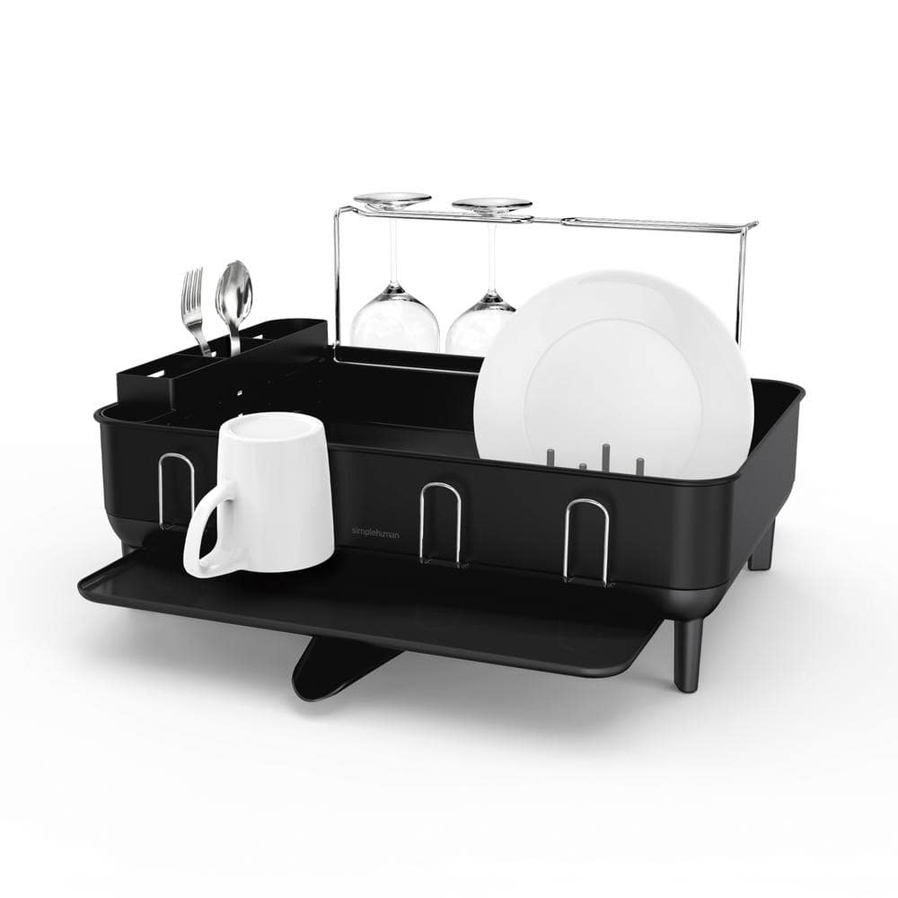 Kitchen Dish Drying Rack with Swivel Spout, Fingerprint-Proof Stainless Ste