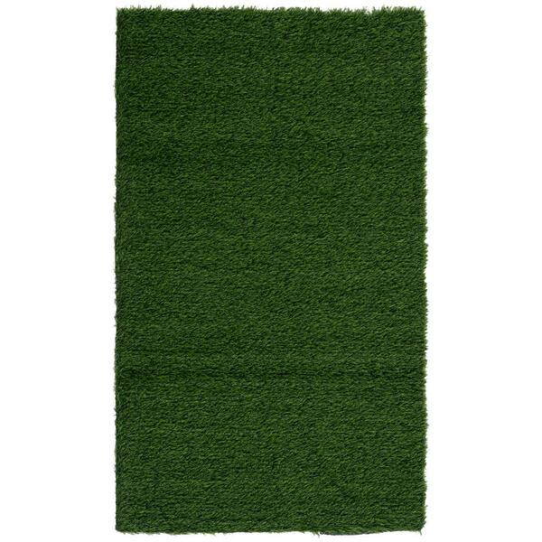 Turf 4 ft. x 6 ft. Green/Light Green Solid VST601A Area Rug