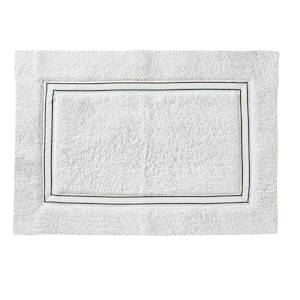 Lithgow White 30 in. W x 20 in. L 100% Cotton Bath Mat Rug