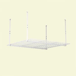 White Adjustable Metal Overhead Garage Storage Rack (45 in W x 45 in D)