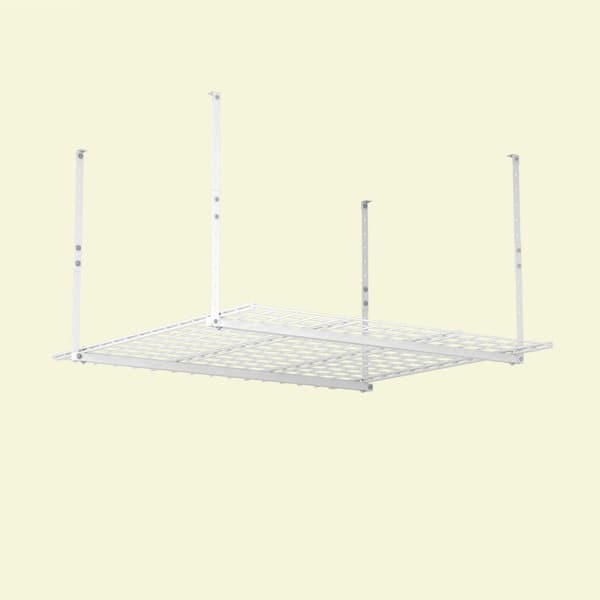 HyLoft White Adjustable Metal Overhead Garage Storage Rack (45 in W x 45 in D)