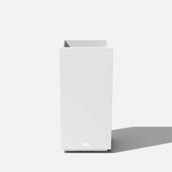 Veradek Block Series Pedestal 32 in. Tall White Plastic Planter