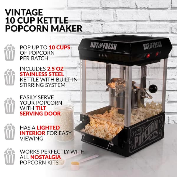 Nostalgia Vintage 2.5-oz Kettle Popcorn Maker ,Black