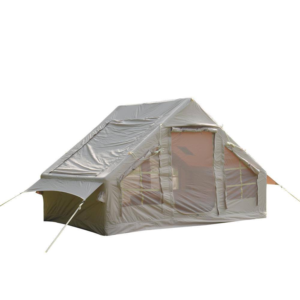 Tenleaf 9.84 ft. x 7 ft. Beige 4-Season Camping Tent with High