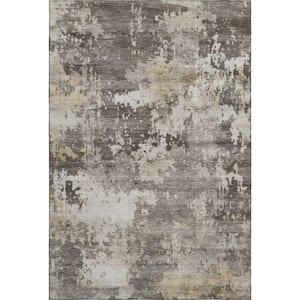 Mayfield Premium Machine Washable Abstract AMF2142 Taupe 10 ft. x 14 ft. Area Rug