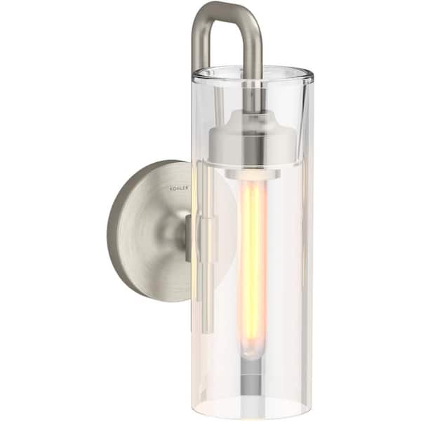 Purist 1 Light Brushed Nickel Indoor Bathroom Wall Sconce, UL Listed
