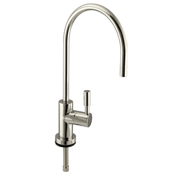 Westbrass 11 in. Contemporary 1-Lever Handle Cold Water Dispenser Faucet, Polished Nickel