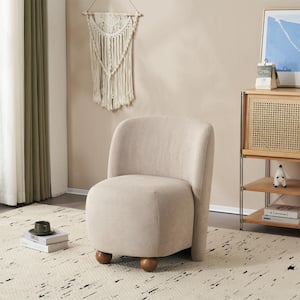 Veylin Khaki Modern Upholstered Low-back Wood Club Chair