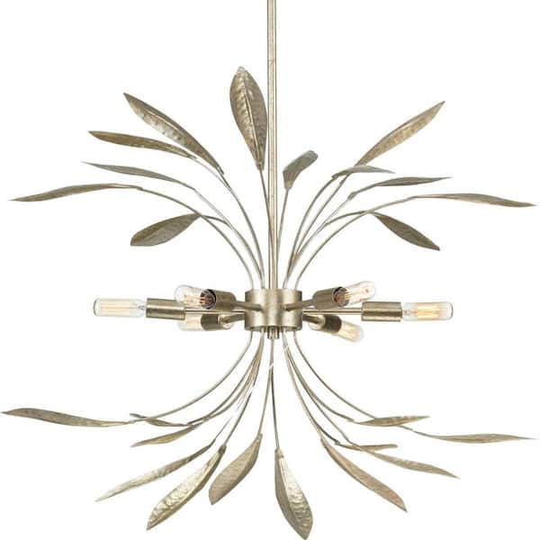 Progress Lighting Mariposa 5-Light Gilded Silver Luxe Hanging Pendant Light