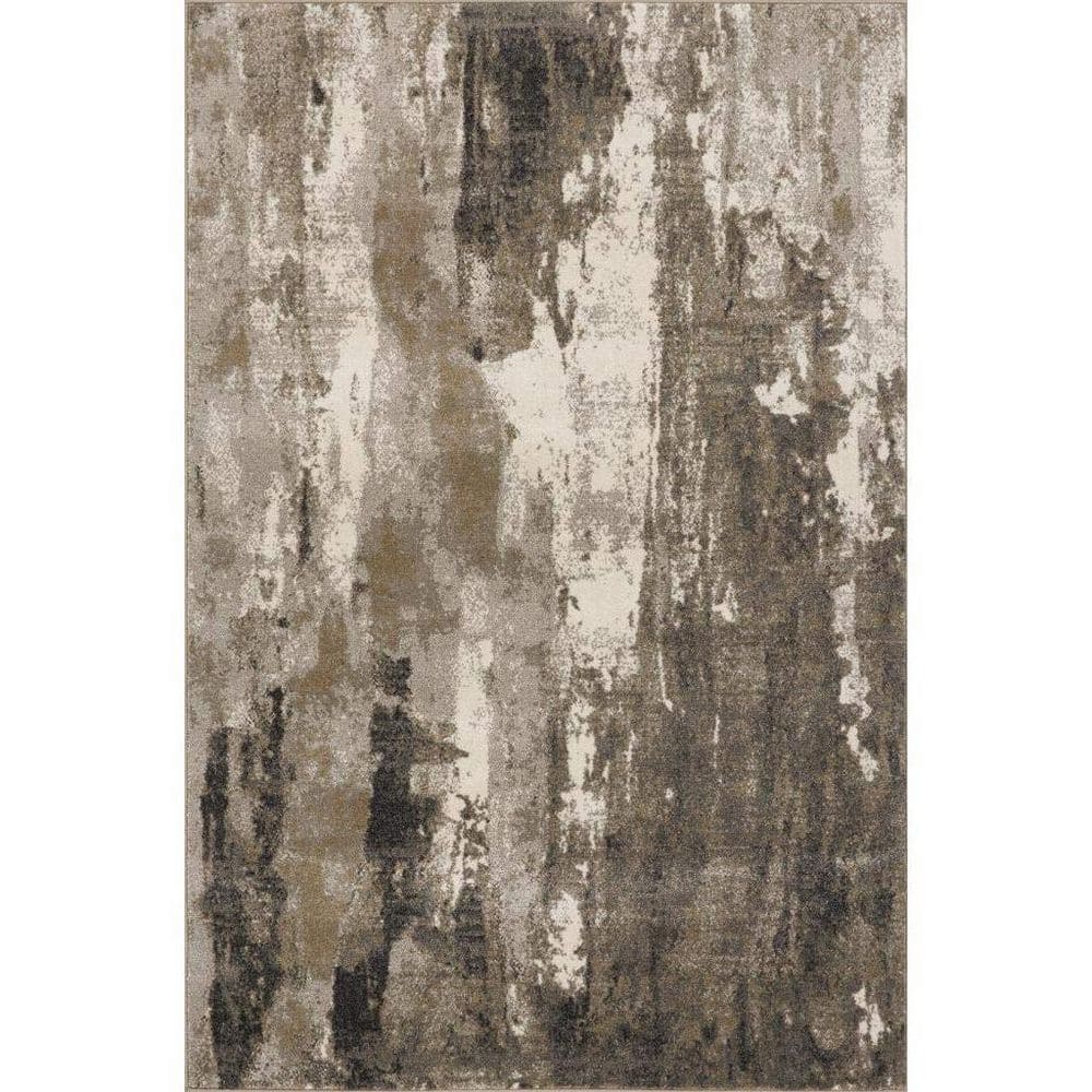 Beige 5 ft. x 7 ft. Abstract Indoor/Outdoor Polypropylene Area Rug