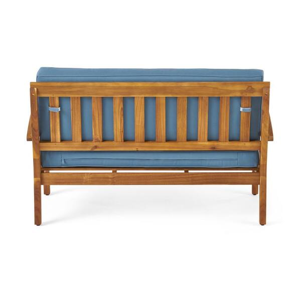 2-Piece Acacia Wood Patio Conversation Set, Outdoor Loveseat and