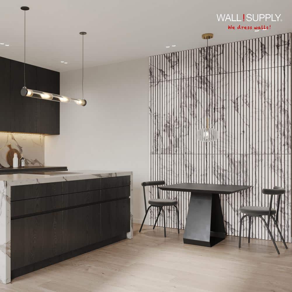 UltraLight 3D White Marble Foam Wall Panels Set