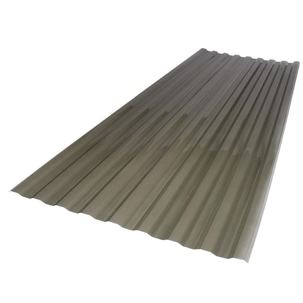 Suntuf 26 in. x 6 ft. Corrugated Polycarbonate Roof Panel in Solar Gray