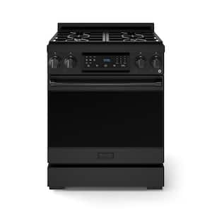 Gordon Ramsay Series 30 in. 4 Burners Freestanding Gas Range in Matte Black with Convection