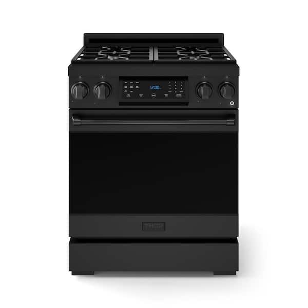 Gordon Ramsay Series 30 in. 4 Burners Freestanding Gas Range in Matte Black with Convection