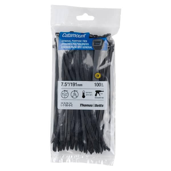 Catamount 7 in. 50 lbs. UV Cable Tie in Black (100-Pack)