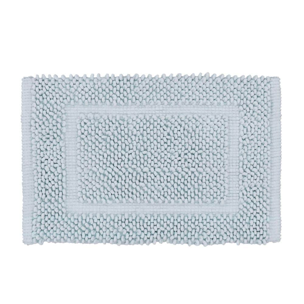 Pale Blue Cotton Chenille Non-Slip Bath Mat 27" x 45"