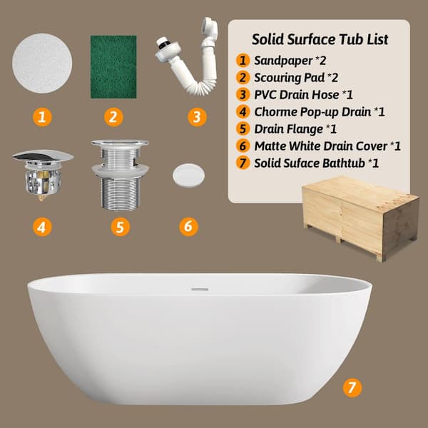 Zeafive Lux 63 in. x31.5 in. Solid Surface Stone Resin