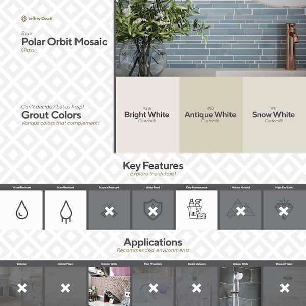 Jeffrey Court Polar Orbit Blue 11.625 in. x 11.625 in