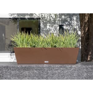 9 in. x 36 in. Espresso Plastic Window Box (2-Pack)