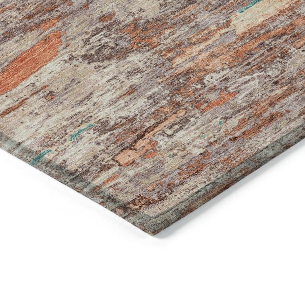 Chantille Machine Washable Indoor/Outdoor Abstract ACN1985 Terracotta 8 ft. x 10 ft. Area Rug