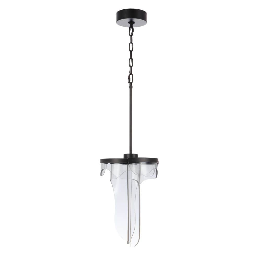 Estrella 23 Watt 1-Light Flat Black Finish Cylinder Dimmable Integrated LED Pendant w/ Clear Acrylic Lighting price history on PriceWatchPro