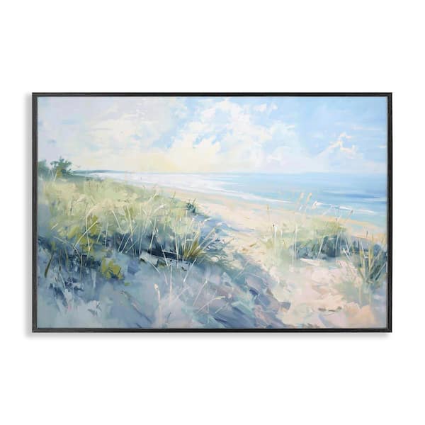 Stupell Industries Sunny Day At The Coast by Gina Kelly Black Framed Coastal Giclee Art Print 12 in. x 18 in.