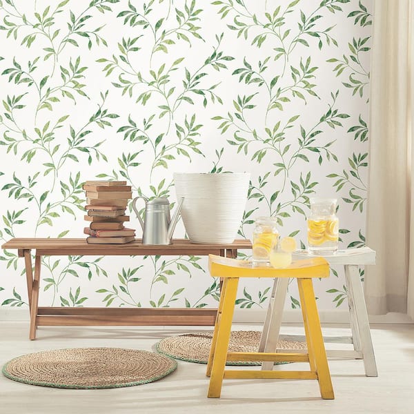 Sanibel Green Trail Green Wallpaper Sample