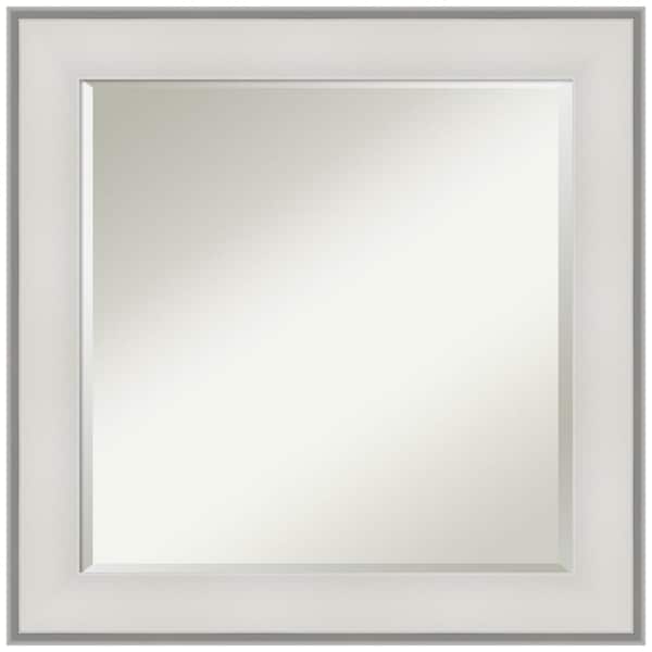 Imperial 24 in. x 24 in. Modern Square Framed White Bathroom Vanity Mirror