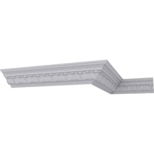 SAMPLE - 4-5/8 in. x 12 in. x 3-3/4 in. Polyurethane Palmetto Crown Moulding