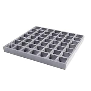 10.6 in. x 10.6 in. x 1in. PrimeSeries Fiberglass Composite Grating Deck Tile Sample, Gray