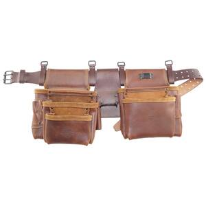 14-Pocket Framers Professional Tool Belt with Top Ambassador Series Grain Leather (4-Piece)