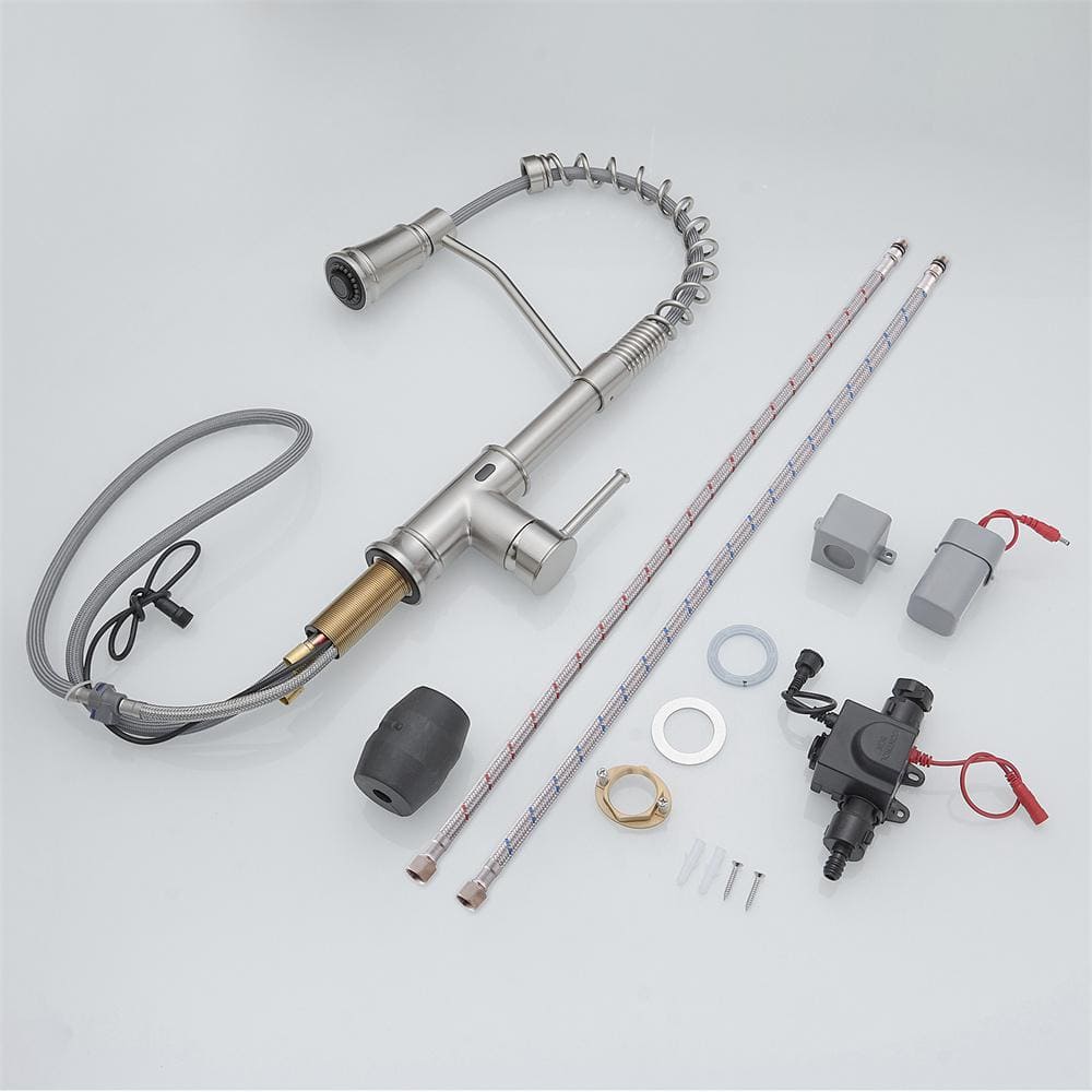 Brushed Nickel Touchless Pull Down Kitchen Faucet with Spray