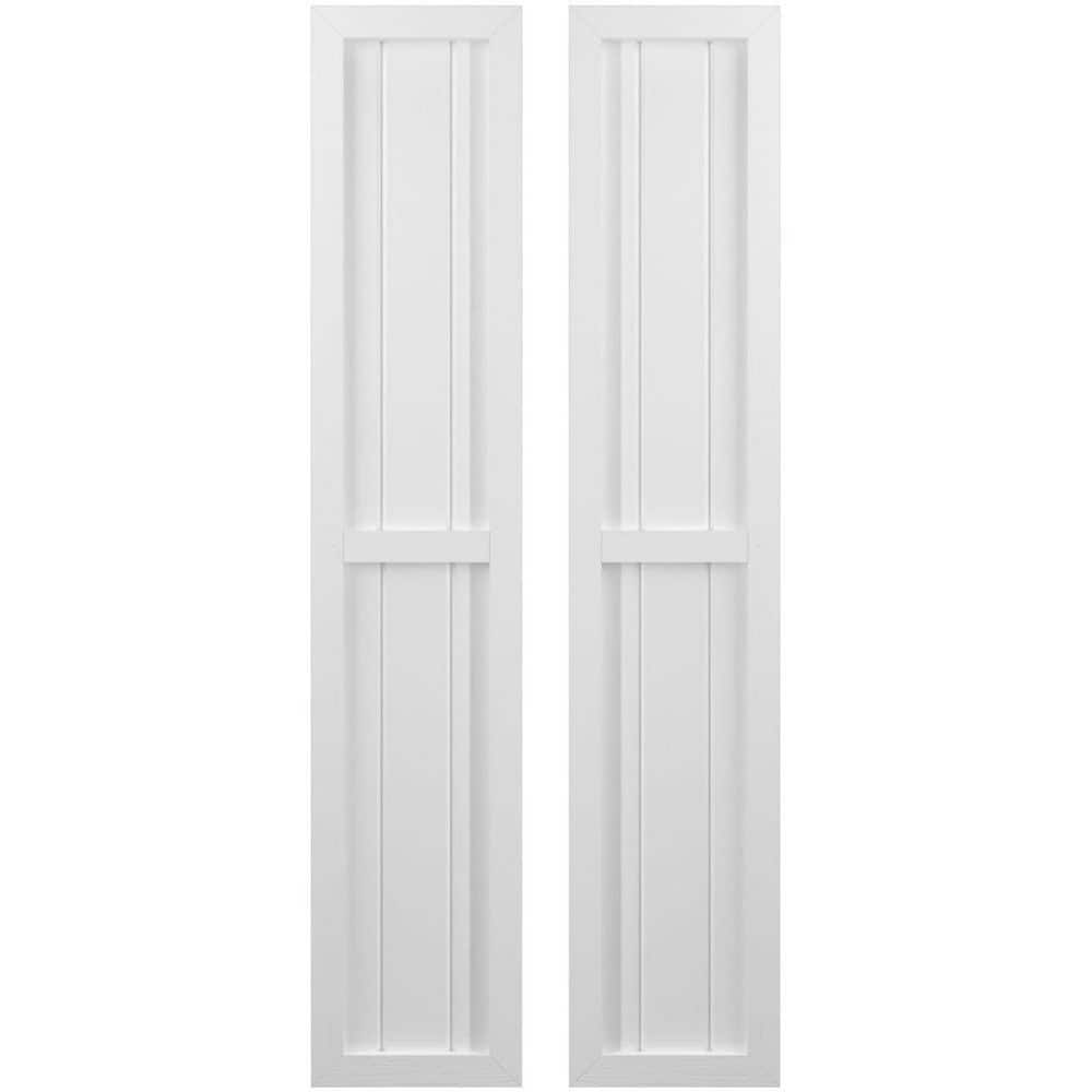 10-1/2 in. W x 82 in. H Americraft 3 Board Exterior Real Wood Two Equal Panel Framed Board and Batten Shutters White price history on PriceWatchPro