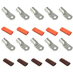 25 Pcs 8 Gauge x 5/16 Pure Copper Tin Coated Cable Lugs