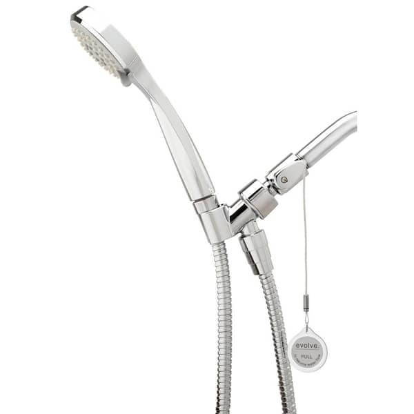 Evolve Technologies 3-Spray Patterns Wall Mount Massage Handheld Shower Head with 1.5 GPM with Thermostatic Valve in Chrome