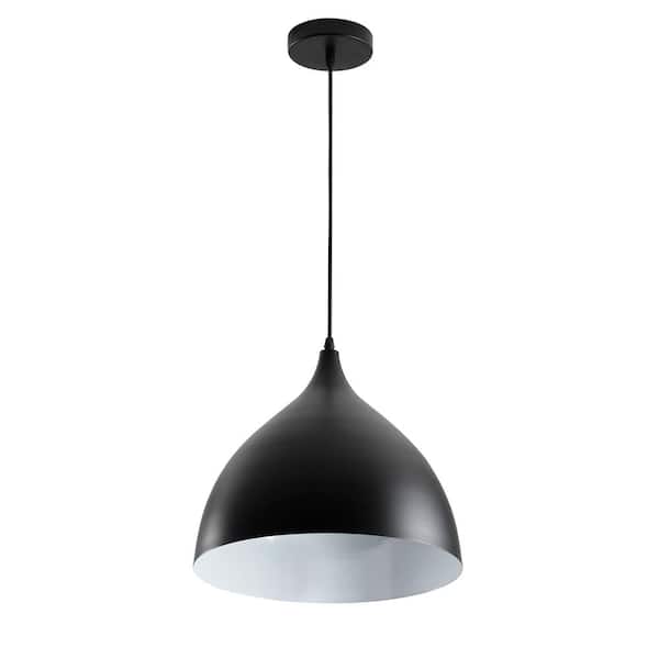 aiwen 13.7 in. 1-Light Black Island Industrial Pendant Light Vintage Farmhouse Hanging Ceiling Light
