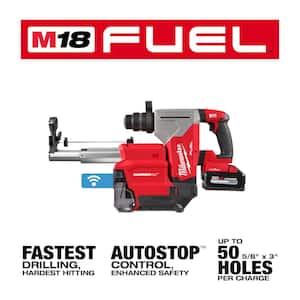 M18 FUEL 18-Volt Lithium-Ion Brushless 1-1/8 in. Cordless SDS-Plus Rotary Hammer/Dust Extractor Kit w/6.0 Ah Battery