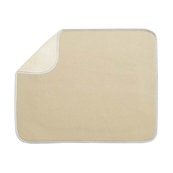 interDesign iDry 18 in. x 16 in. Large Kitchen Mat in Wheat/Ivory